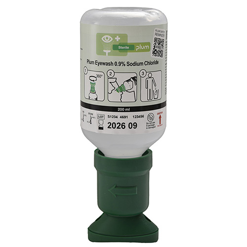 PLUM Bottiglia per il lavaggio degli occhi, 3 x 200 ml soluzione di cloruro di sodio