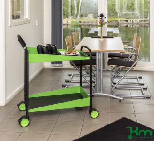 Kongamek carrello con tavolo Konga Design con 2 maniglioni di spinta 690x435 mm, carico max. 150 kg, 2 piani