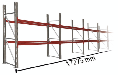 META Portapallet MULTIPAL per 54 pallet, 17275 mm di larghezza, 2 piani di stoccaggio