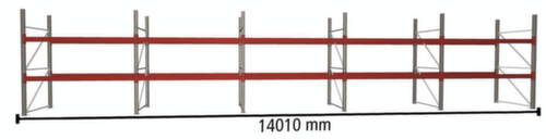 META Portapallet MULTIPAL per 45 pallet, 14010 mm di larghezza, 3 piani di stoccaggio