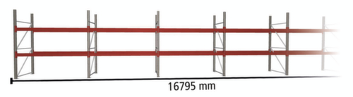 META Portapallet MULTIPAL per 54 pallet, 16795 mm di larghezza, 3 piani di stoccaggio