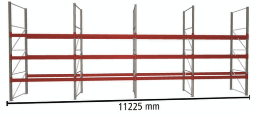 META Portapallet MULTIPAL per 48 pallet, 11225 mm di larghezza, 4 piani di stoccaggio