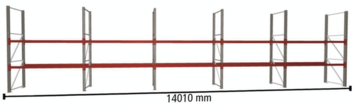 META Portapallet MULTIPAL per 30 pallet, 14010 mm di larghezza, 3 piani di stoccaggio