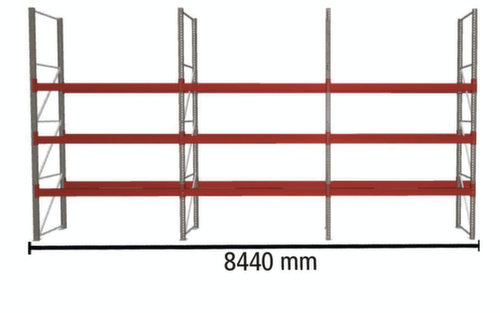 META Portapallet MULTIPAL per 24 pallet, 8440 mm di larghezza, 4 piani di stoccaggio