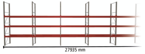 META Portapallet MULTIPAL per 80 pallet, 27935 mm di larghezza, 4 piani di stoccaggio