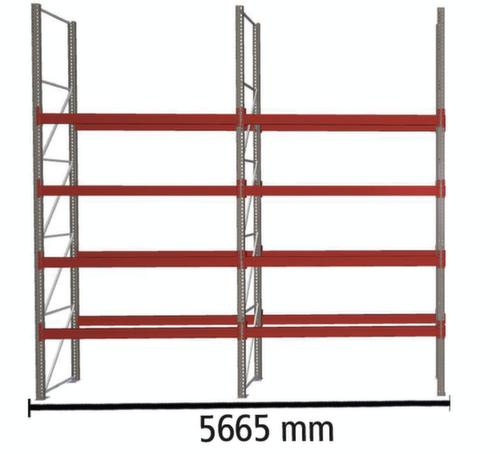 META Portapallet MULTIPAL per 20 pallet, 5665 mm di larghezza, 5 piani di stoccaggio
