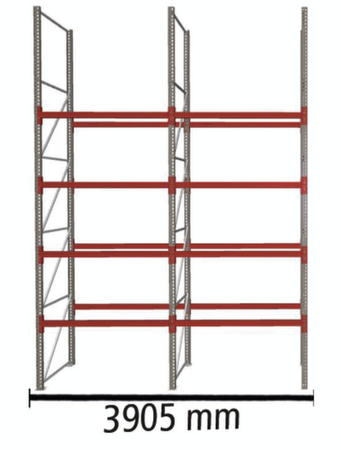 META Portapallet MULTIPAL per 20 pallet, 3905 mm di larghezza, 5 piani di stoccaggio
