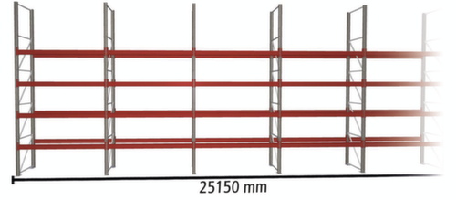 META Portapallet MULTIPAL per 135 pallet, 25150 mm di larghezza, 5 piani di stoccaggio
