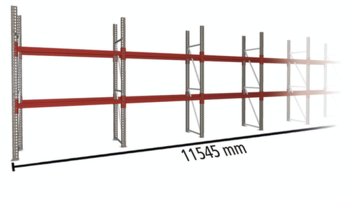 META Portapallet MULTIPAL per 18 pallet, 11545 mm di larghezza, 3 piani di stoccaggio