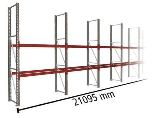 META Portapallet MULTIPAL per 33 pallet, 21095 mm di larghezza, 3 piani di stoccaggio