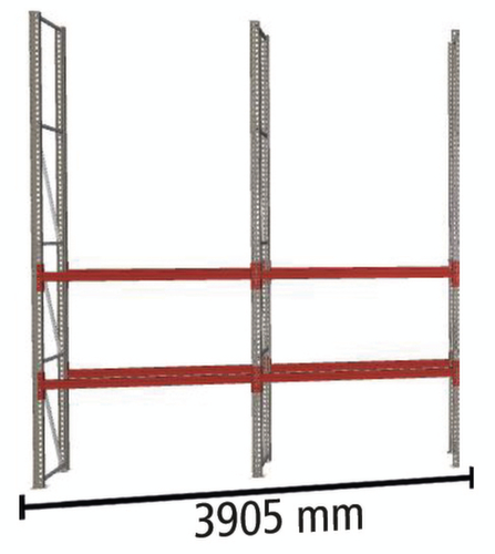 META Portapallet MULTIPAL per 8 pallet, 3905 mm di larghezza, 4 piani di stoccaggio