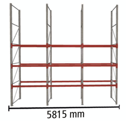 META Portapallet MULTIPAL per 12 pallet, 5815 mm di larghezza, 4 piani di stoccaggio