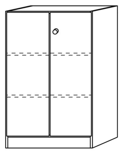 Armadio ufficio a doppia anta Up and Down, 3 altezze raccoglitori, bianco/bianco
