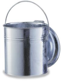 Cestino zincato con coperchio incernierato