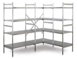 Scaffalatura senza bulloni per aree igieniche