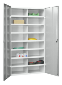 PAVOY Armadio a scomparti Basis, 16 scomparti, RAL7035 grigio luce/RAL7035 grigio luce