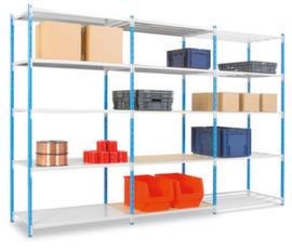 Manorga Scaffalatura senza viti con carico dei ripiani fino a 233 kg