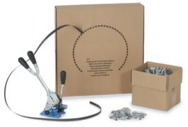 Set di reggiatura Eco con reggia in PP in scatola dispenser