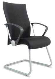 Nowy Styl Sedia a sbalzo con braccioli, sedile tessuto, nero