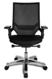 Topstar Sedia girevole per ufficio Autosynchro SY con braccioli, schienale in rete con supporto schienale, nero