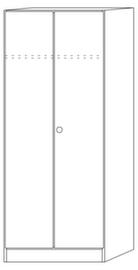 Armadio per ufficio a due ante con appendiabiti