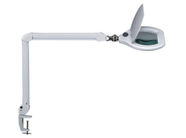 MAUL Lampada con lente di ingrandimento a LED dimmerabile MAULcrystal, luce bianco freddo (luce diurna), bianco