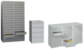 PAVOY Cassettiera Basis grigio chiaro con fino a 34 cassetti