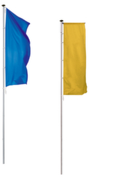 Asta per bandiere con dispositivo di sollevamento all'interno e manicotto a terra