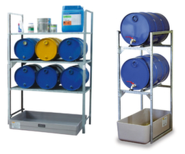 Cemo Scaffale di riempimento e scaffale di impilamento con vaschetta di raccolta in PRFV