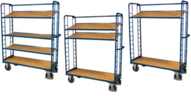VARIOfit Carrello a ripiani con ripiani in legno inclinabili