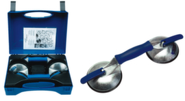 Sollevatore a ventosa in alluminio con 2 ventose