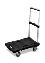 BS-ROLLEN Carrello a barra di spinta pieghevole con superficie di carico in plastica, carico massimo 150 kg, alluminio/nero