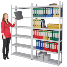 Scaffale senza bulloni, 6 ripiani, grigio luce