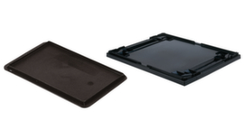 Coperchio di supporto nero per contenitori impilabili Euronorm