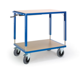Rollcart Carrello da tavolo regolabile in altezza 1090x700 mm, carico max. 400 kg, 2 piani
