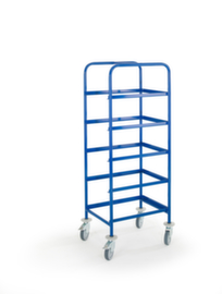 Rollcart Carrelli di raccolta con telaio aperto per casse di plastica, carico max. 150 kg, 5 piani