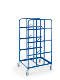 Rollcart Carrelli di raccolta con telaio aperto per casse di plastica, carico max. 250 kg, 4 piani