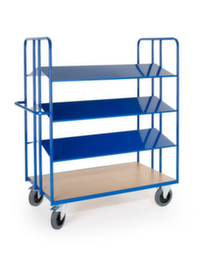 Rollcart Carrelli commission atori con ripiani in acciaio per cestini aperti frontali, carico max. 300 kg, 4 piani