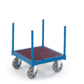 Rollcart Carrello porta materiali lungo con area di carico antiscivolo e 4 picchetti, carico max. 1000 kg, lunghezza x larghezza superficie di carico 620 x 620 mm