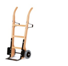 Rollcart Carrello portasacchi in legno con allestimenti in acciaio a mezza altezza