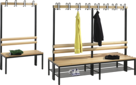 C+P Panchina fasciatoio con ganci e doghe in legno