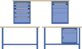 Thurmetall Banco da lavoro con fino a 11 cassetti