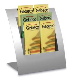 Portadepliant da tavolo Varia, 3 piani d’appoggio, struttura argento