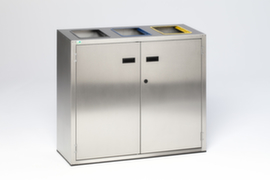 VAR Stazione di raccolta dei materiali riciclabili in acciaio inox, 3 x 90 l
