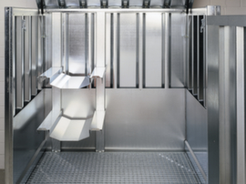 Portabottiglie per contenitori di materiale pericoloso, 2 fusti da 60 litri