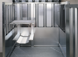 Portabottiglie per contenitori di materiale pericoloso, fusto da 50 litri