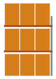 META Portapallet MULTIPAL per 9 pallet, 2785 mm di larghezza, 3 piani di stoccaggio