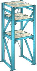 LISTA Scaffalatura estraibile per carichi pesanti a 3 livelli