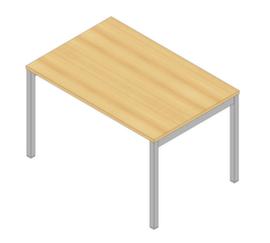 Quadrifoglio Scrivania regolabile in altezza Practika con struttura a 4 gambe