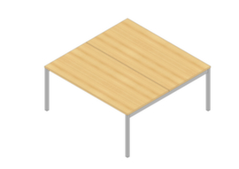 Quadrifoglio Tavolo da banco regolabile in altezza Practika con 2 piani d'appoggio